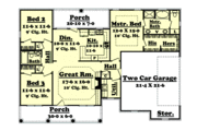 Southern Style House Plan - 3 Beds 2 Baths 1500 Sq/Ft Plan #430-11 