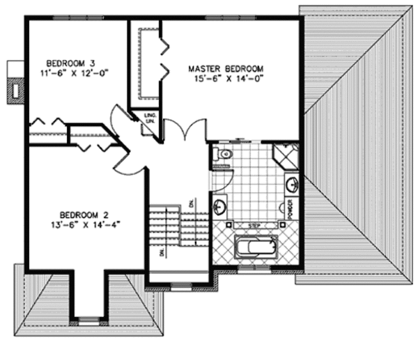 European Floor Plan - Upper Floor Plan #138-288