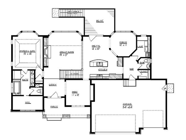 Architectural House Design - Craftsman Floor Plan - Main Floor Plan #320-497