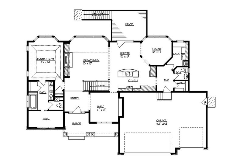 Dream House Plan - Floor Plan - Main Floor for Craftsman House Plan #320-497 - 3 bed, 2.5 bath