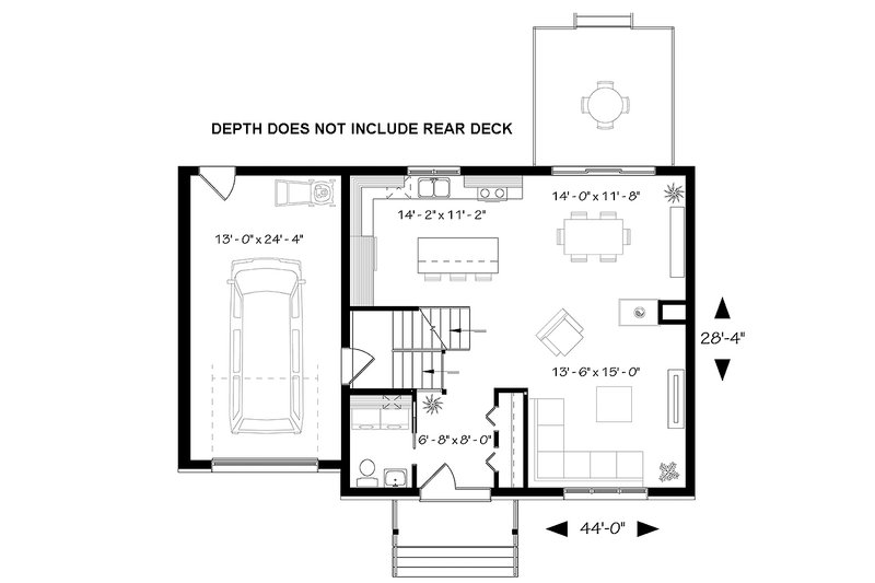 Dream House Plan - Floor Plan - Main Floor for Modern House Plan #23-2642 - 3 bed, 1.5 bath