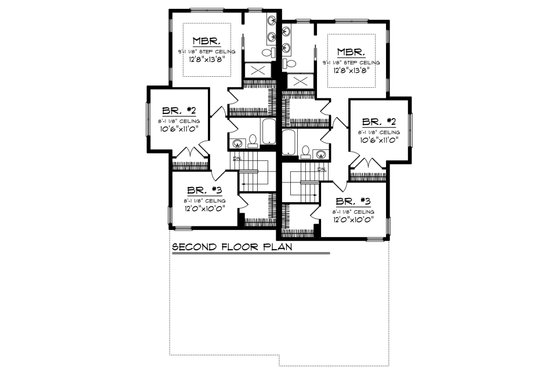 Floor Plan - Upper Floor for Traditional House Plan #70-1474 - 6 bed, 4 bath