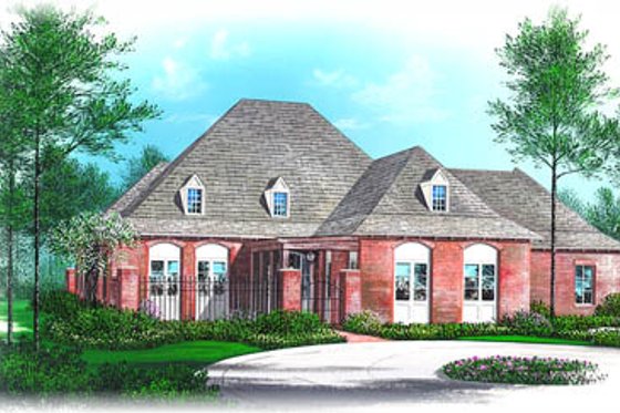 Exterior - Front Elevation for European House Plan #15-236 - 3 bed, 3.5 bath