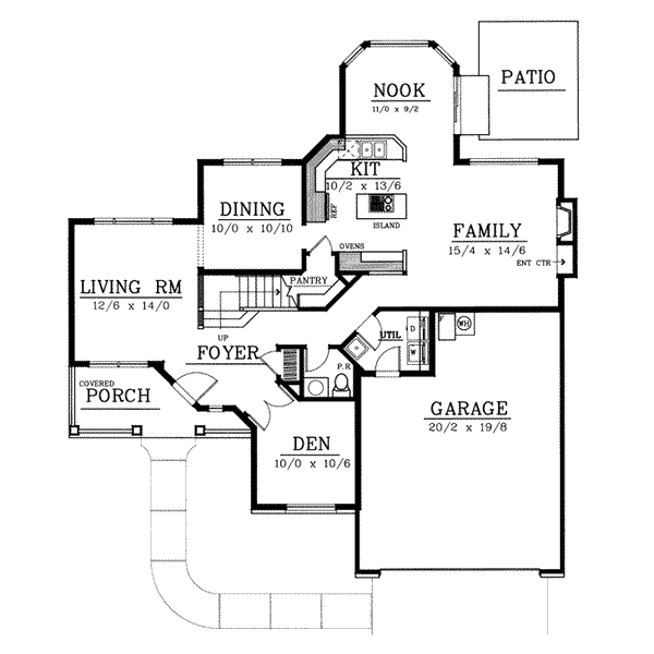 Dream House Plan - Traditional Floor Plan - Main Floor Plan #100-224