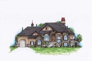 European Exterior - Front Elevation Plan #5-288