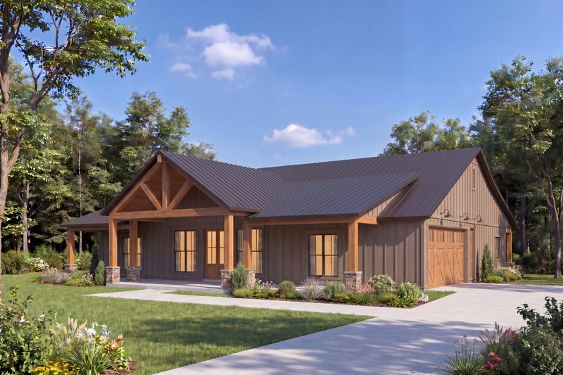 House Design - Exterior - Front Elevation 4 for Farmhouse House Plan #1074-140 - 4 bed, 3 bath
