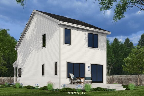 Exterior - Rear Elevation 2 for Farmhouse House Plan #51-1309 - 2 bed, 2.5 bath