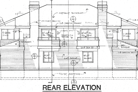 Exterior - Rear Elevation for Contemporary House Plan #320-312 - 1 bed, 1 bath