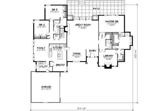 Floor Plan - Main Floor for Traditional House Plan #320-314 - 3 bed, 2.5 bath
