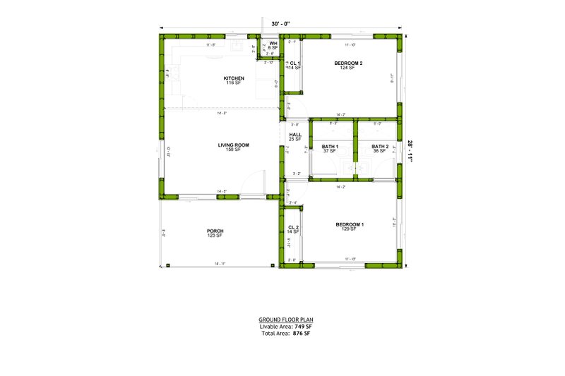 Dream House Plan - Floor Plan - Main Floor for Traditional House Plan #1106-157 - 2 bed, 2 bath