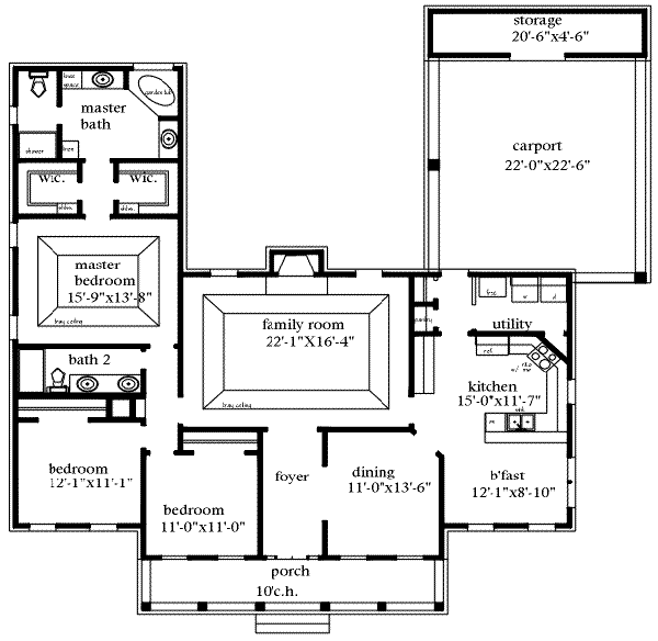 Southern Floor Plan - Main Floor Plan #69-175