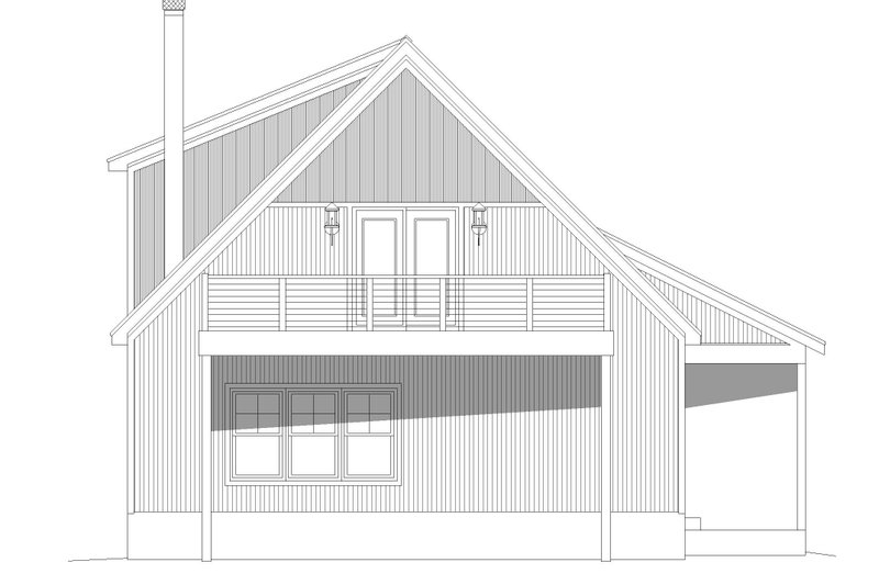 Architectural House Design - Exterior - Rear Elevation for Traditional House Plan #932-504, 1 bath