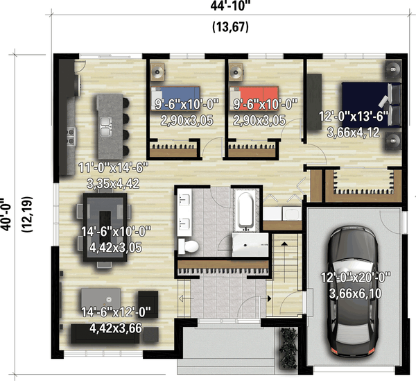 Contemporary Floor Plan - Main Floor Plan #25-4917