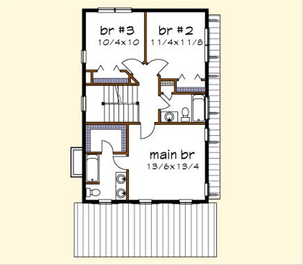 Traditional Floor Plan - Upper Floor Plan #79-272
