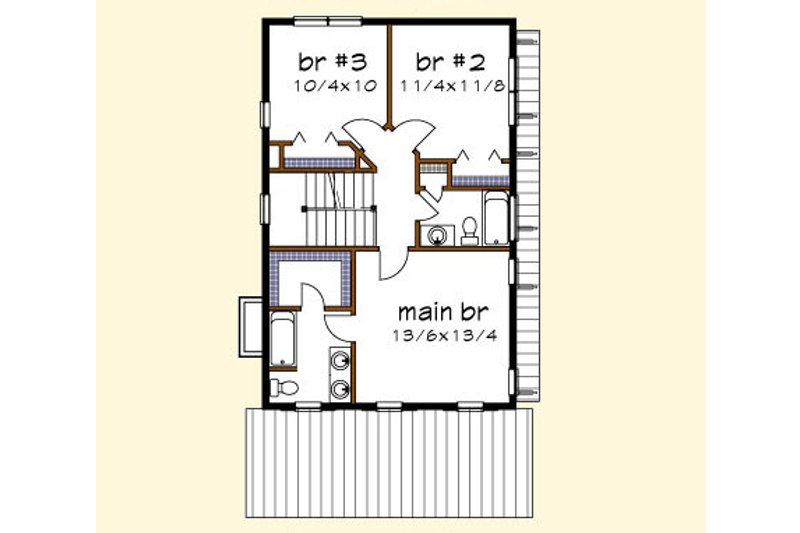 Home Plan - Floor Plan - Upper Floor for Traditional House Plan #79-272 - 3 bed, 2.5 bath