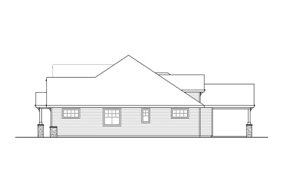 Exterior - Other Elevation for Ranch House Plan #124-1124 - 4 bed, 2.5 bath