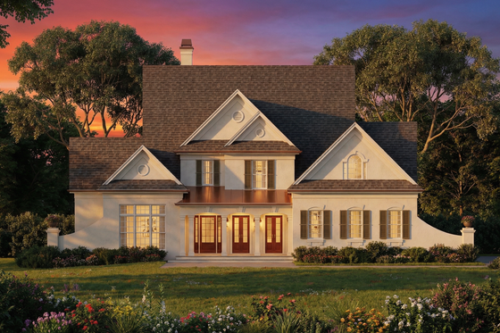 Exterior - Front Elevation 4 for Colonial House Plan #119-108 - 4 bed, 2.5 bath