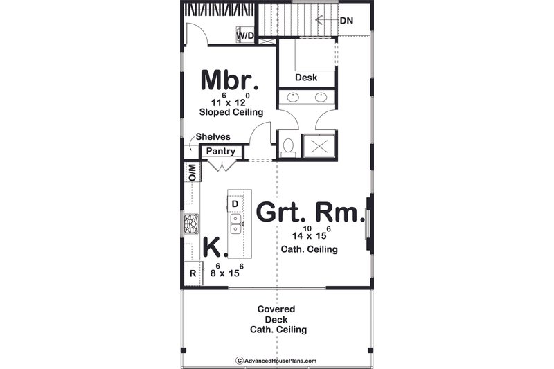 House Plan Design - Floor Plan - Upper Floor for Modern House Plan #455-317 - 1 bed, 1 bath