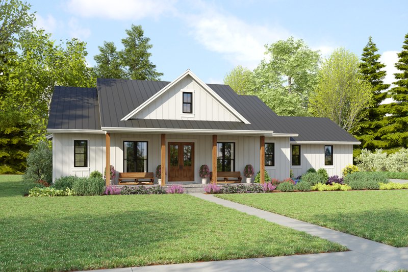 Farmhouse Style House Plan - 3 Beds 3 Baths 2057 Sq/Ft Plan #48-1182