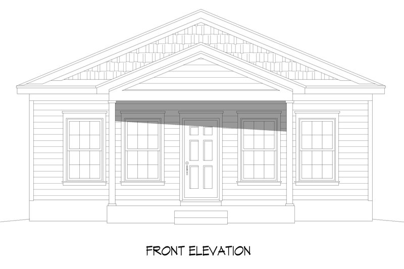 House Blueprint - Exterior - Front Elevation 3 for Country House Plan #932-1410 - 3 bed, 2 bath