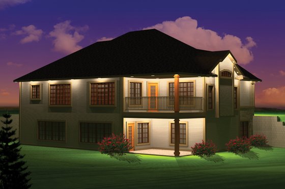 Exterior - Rear Elevation for Traditional House Plan #70-1066 - 3 bed, 2.5 bath