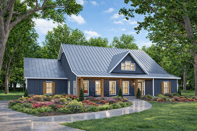 Dream House Plan - Exterior - Front Elevation 4 for Farmhouse House Plan #44-311 - 3 bed, 2 bath