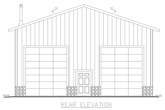 Exterior - Rear Elevation for Modern House Plan #117-903 - 1 bed, 2.5 bath