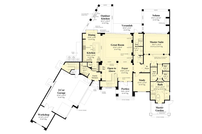 Architectural House Design - Floor Plan - Main Floor for Modern House Plan #930-541 - 5 bed, 5 bath