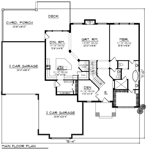 House Plan Design - Modern Floor Plan - Main Floor Plan #70-1290