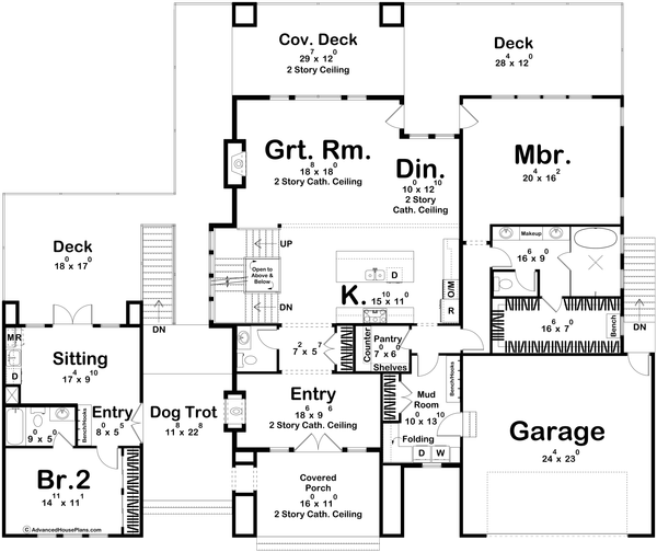 Modern Floor Plan - Main Floor Plan #455-528