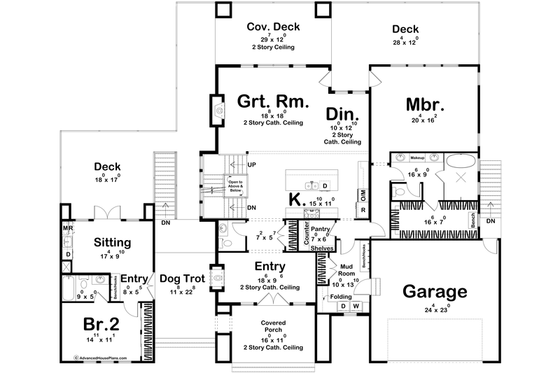House Blueprint - Floor Plan - Main Floor for Modern House Plan #455-528 - 4 bed, 4.5 bath
