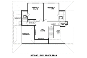 Floor Plan - Upper Floor for Farmhouse House Plan #81-13712 - 3 bed, 2.5 bath