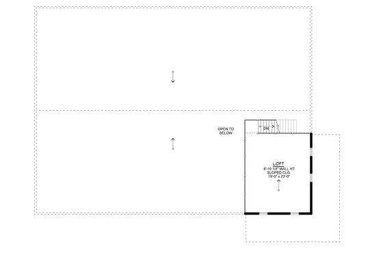 Floor Plan - Upper Floor for Barndominium House Plan #1064-462, 1 bath
