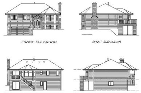 Exterior - Rear Elevation for Traditional House Plan #47-185 - 3 bed, 2 bath