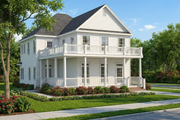Southern Style House Plan - 3 Beds 3 Baths 1897 Sq/Ft Plan #17-521 Exterior 