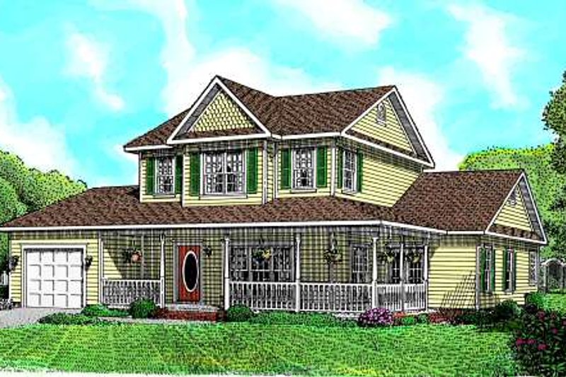 Country Style House Plan - 3 Beds 2.5 Baths 1784 Sq/Ft Plan #11-201
