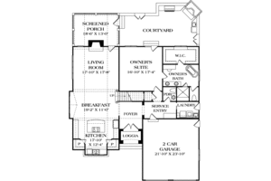 Floor Plan - Main Floor for European House Plan #453-60 - 3 bed, 2 bath