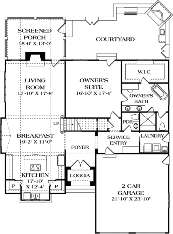 European Floor Plan - Main Floor Plan #453-60