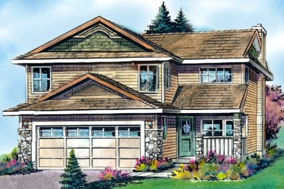 Exterior - Front Elevation 6 for Traditional House Plan #427-7 - 3 bed, 3 bath