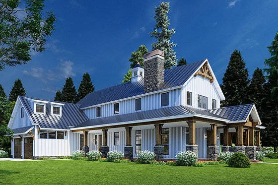 Exterior - Other Elevation 3 for Country House Plan #923-231 - 3 bed, 4 bath
