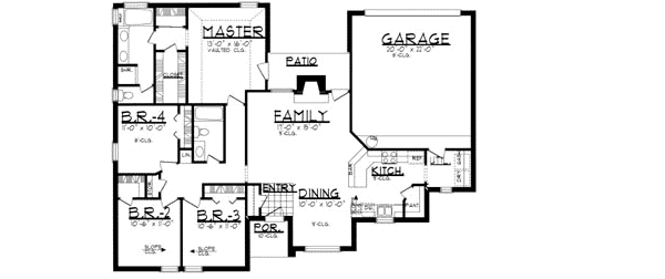 House Plan Design - Traditional Floor Plan - Main Floor Plan #62-104