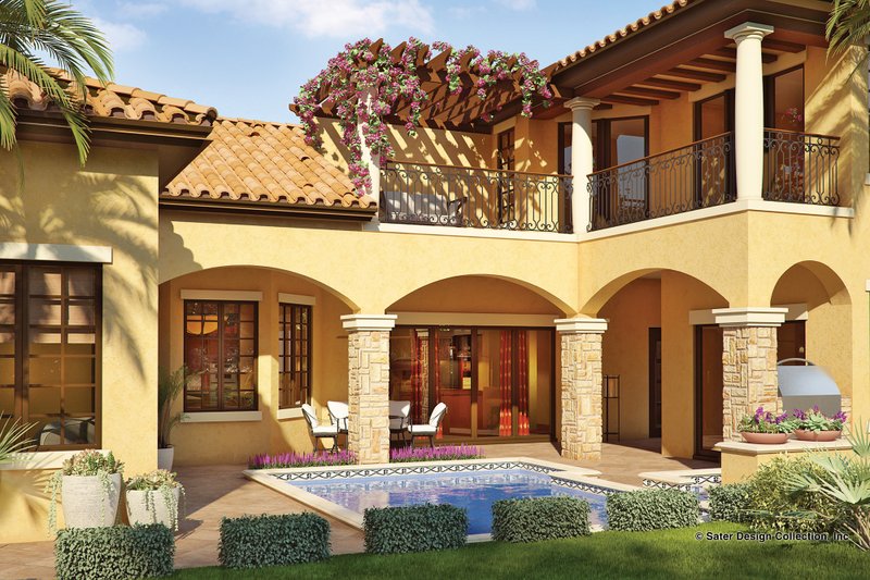 Home Plan - Exterior - Rear Elevation 1 for Mediterranean House Plan #930-22 - 4 bed, 5 bath