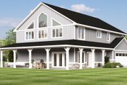 Farmhouse Style House Plan - 4 Beds 3.5 Baths 4276 Sq/Ft Plan #1064-397 Exterior 