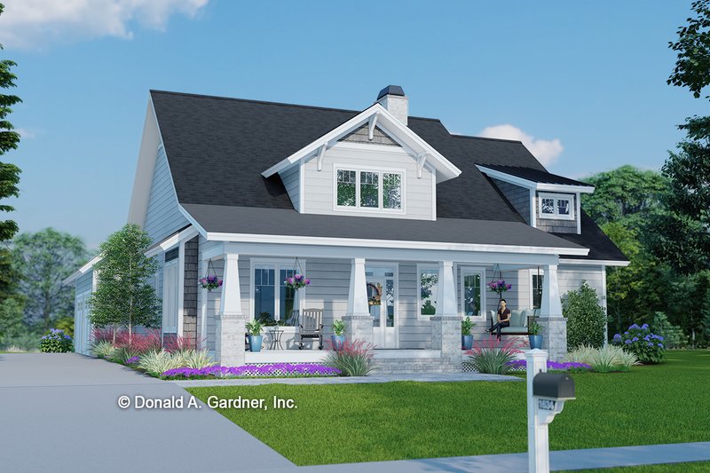 House Blueprint - Bungalow Exterior - Front Elevation Plan #929-1166