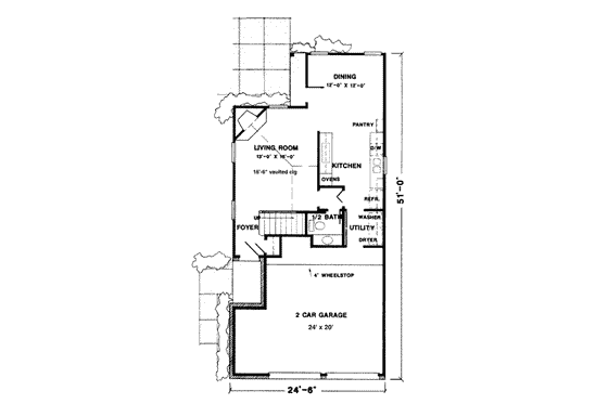 Floor Plan - Main Floor for Traditional House Plan #410-298 - 3 bed, 2.5 bath