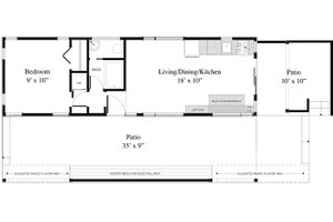 Floor Plan - Main Floor for Contemporary House Plan #917-6 - 1 bed, 1 bath