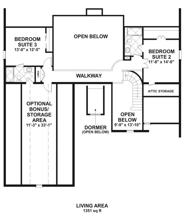 Craftsman Floor Plan - Upper Floor Plan #56-726