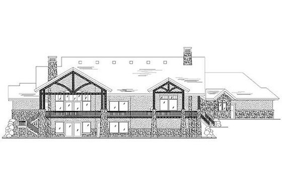 Exterior - Rear Elevation for Traditional House Plan #5-337 - 4 bed, 3 bath