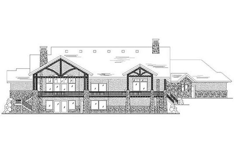 Architectural House Design - Exterior - Rear Elevation for Traditional House Plan #5-337 - 4 bed, 3 bath