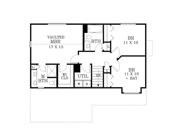 Craftsman Floor Plan - Upper Floor Plan #53-499